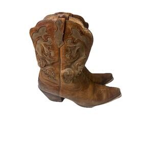 Ariat Women's 2 Tone Brown Snip Toe Cowboy Boots Size-8.5B